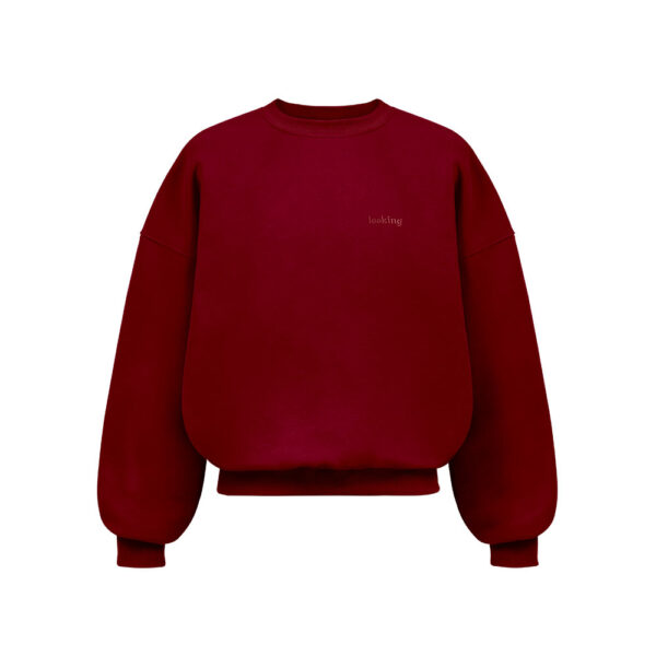 Crewnneck-boxy-burgundy-red-lookingwear