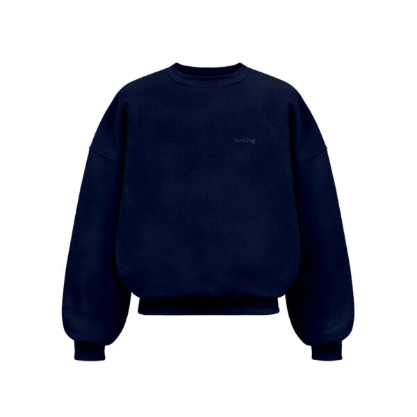 Crewnneck-boxy-midnight-navy-blue-lookingwear