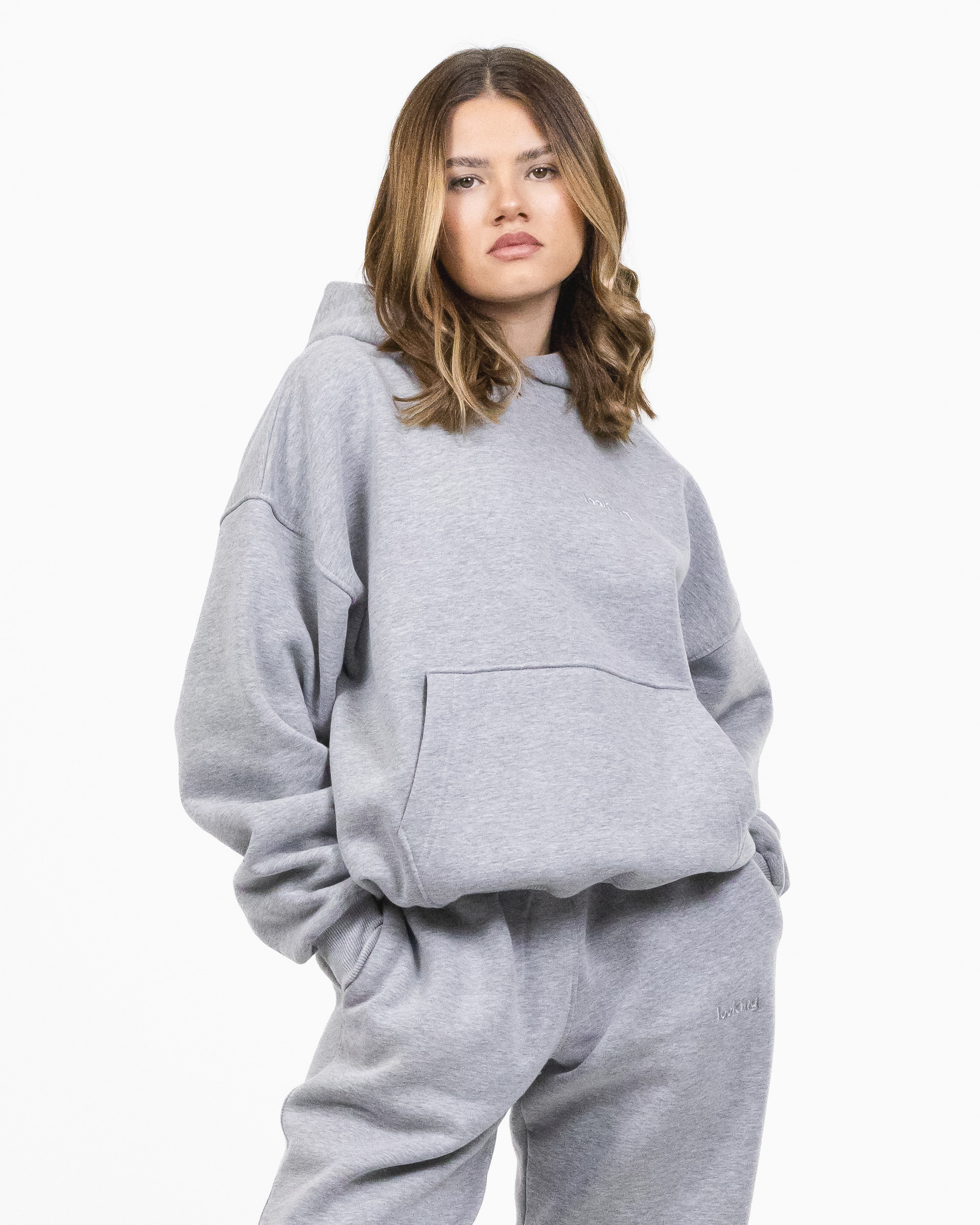HOODIE BOXY (GREY MELANGE)