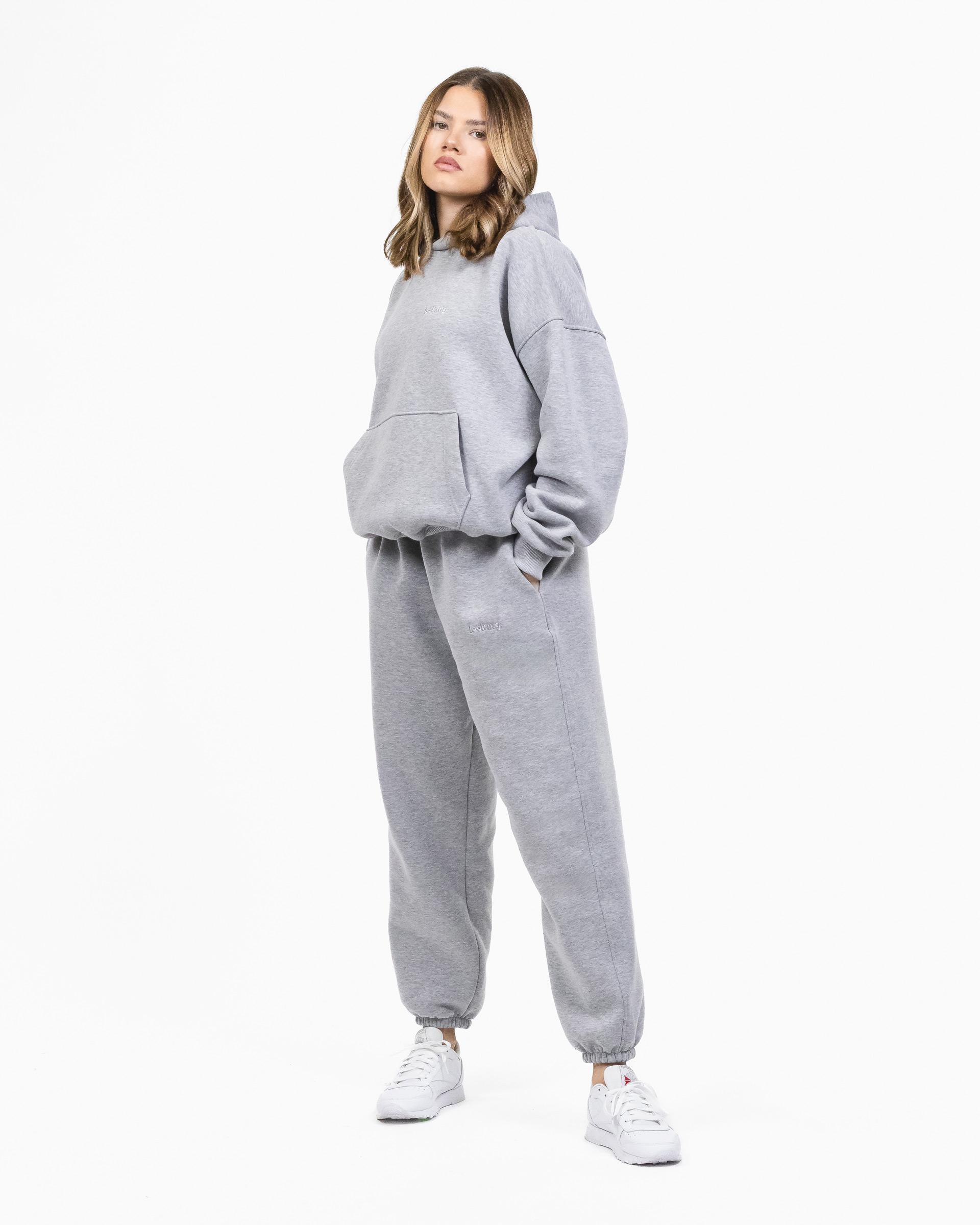 HOODIE BOXY (GREY MELANGE) - obrazek 3