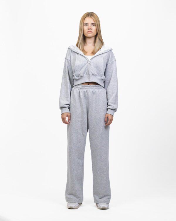CROPPED ZIP HOODIE (GREY MELANGE) - obrazek 5