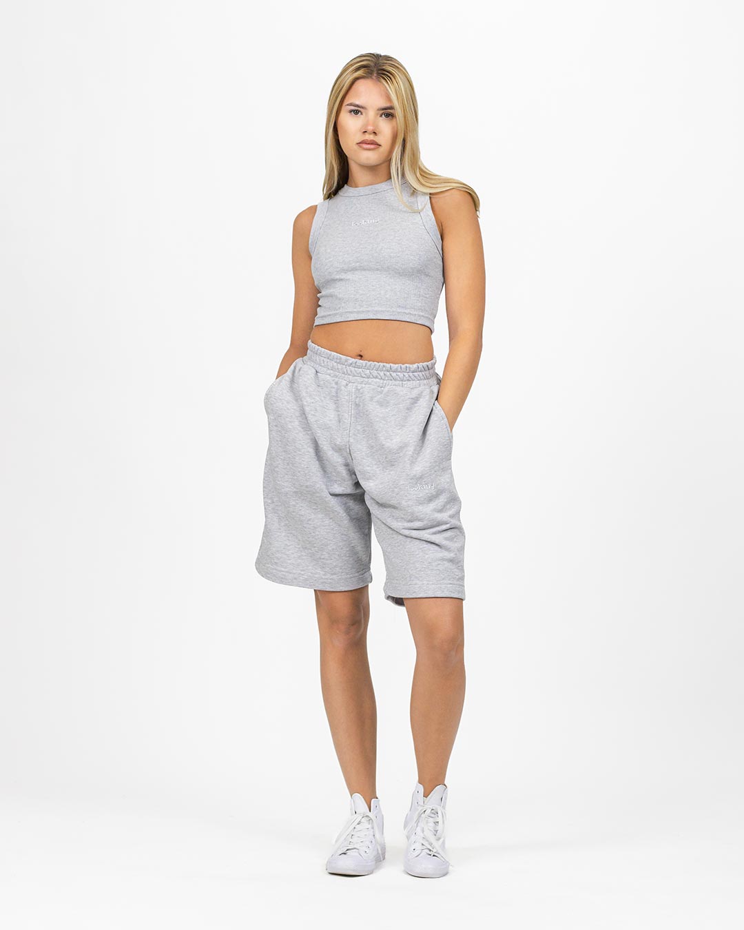 SHORTS (GREY MELANGE) - obrazek 2