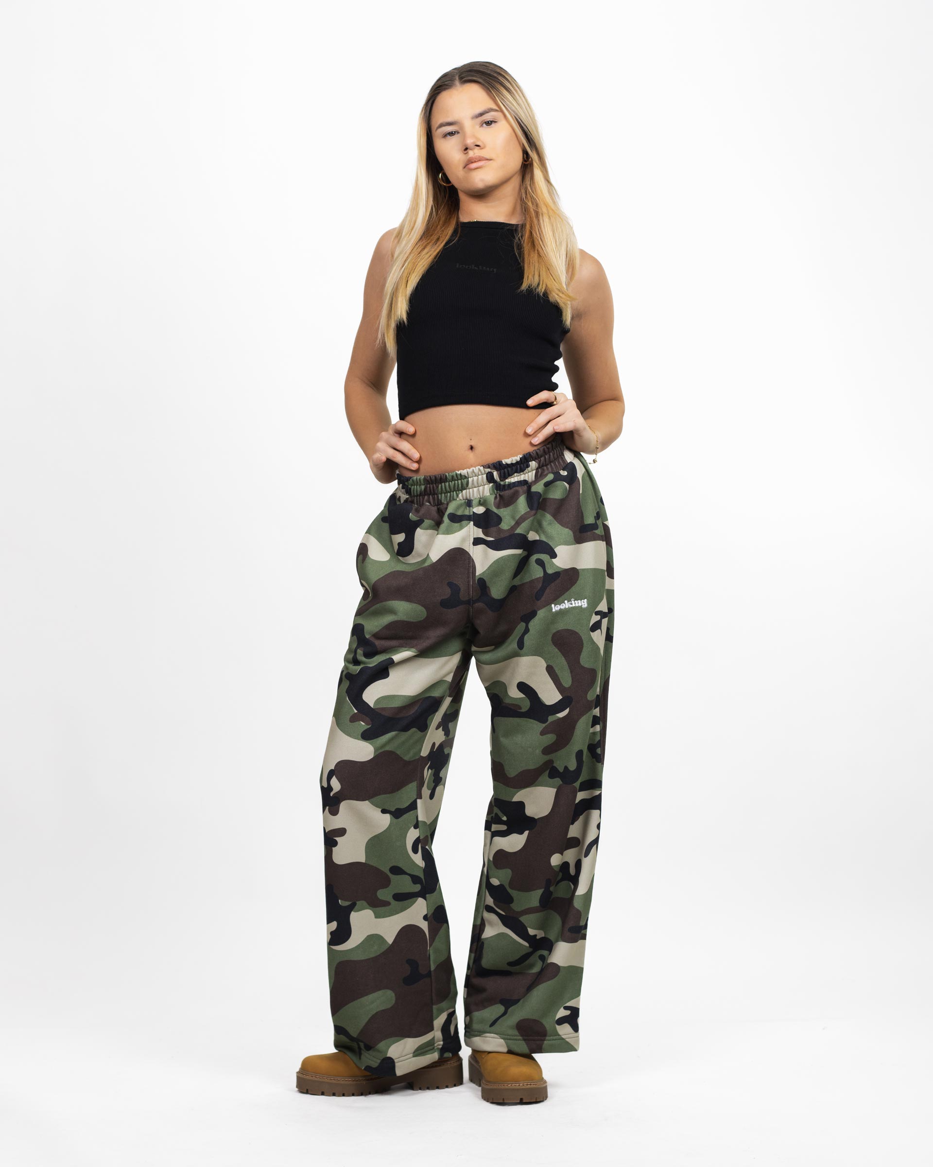 SWEATPANTS WIDE (WASHED CAMO)